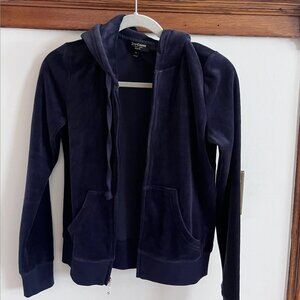 Y2K Vintage Juicy Couture Black Label Velour Hoodie XS - Navy